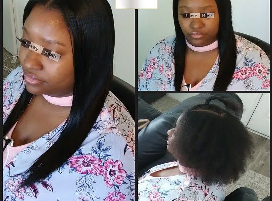 Sew-in Weave with Unprocessed Peruvian Straight hair Color - Natural Black - Izey Hair - Las Vegas