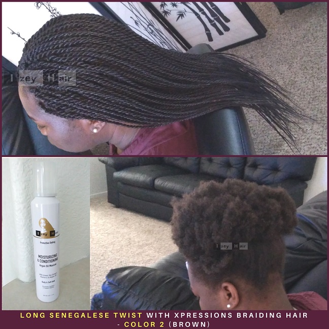 Long Senegalese Twist with Xpressions Braiding Hair - Color 2 (Brown) - Izey Hair - Las Vegas, NV