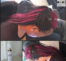 Upper-Back (Medium) Length Box Braids - Colors Dark Brown and Burgundy - Izey Hair - Las Vegas, NV