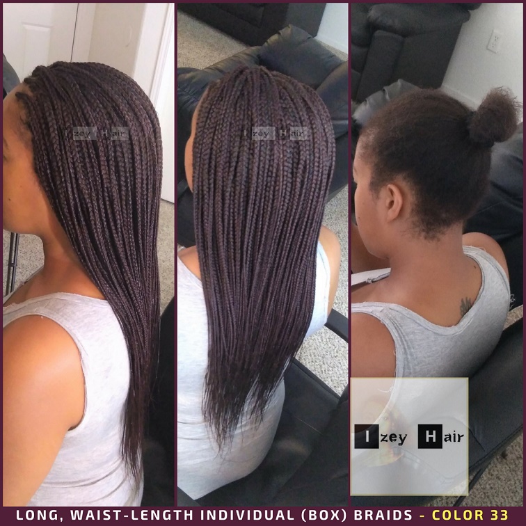 medium length box braids