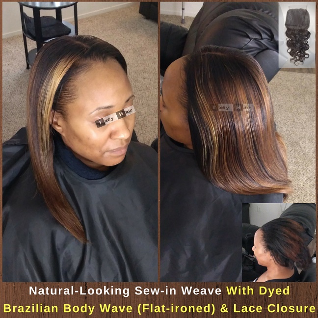 Can you tell this natural-looking sewin weave has a lace closure?