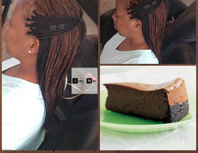 Food Inspired Braid Hair Style. Triple-Chocolate Cheesecake - Izey Hair - Las Vegas, NV