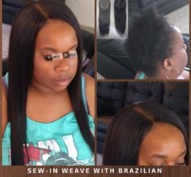 Sew-in Weave with Brazilian Hair Bundles And Lace Closure - Izey Hair - Las Vegas, NV