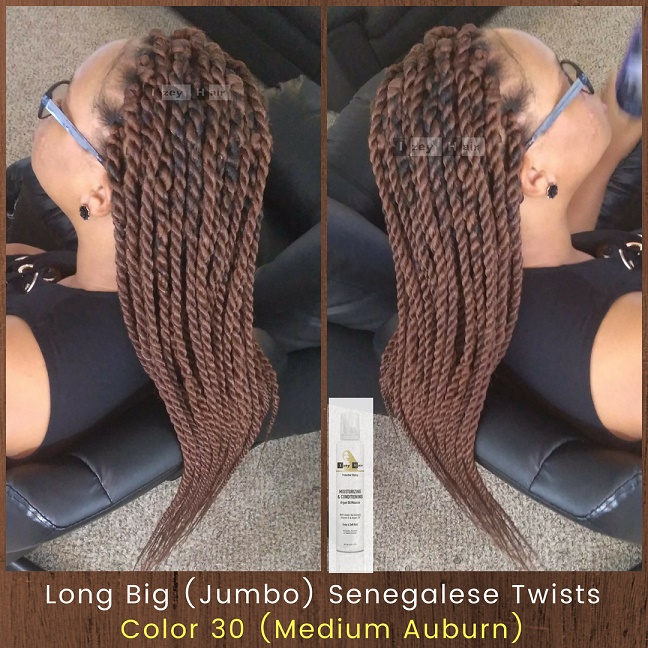 Long Big (Jumbo) Senegalese Twists. Color 30 (Medium Auburn) - Izey Hair - Las Vegas, NV