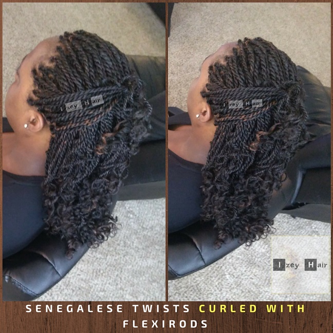 Senegalese Twists Curled with Flexrods - Izey Hair - Las Vegas, NV