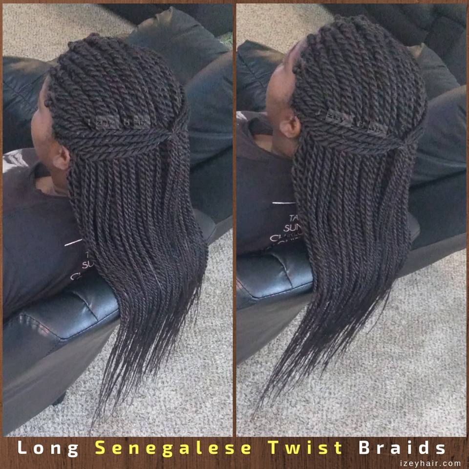 Long Senegalese Twist Braids by IzeyHair in Las Vegas, NV.