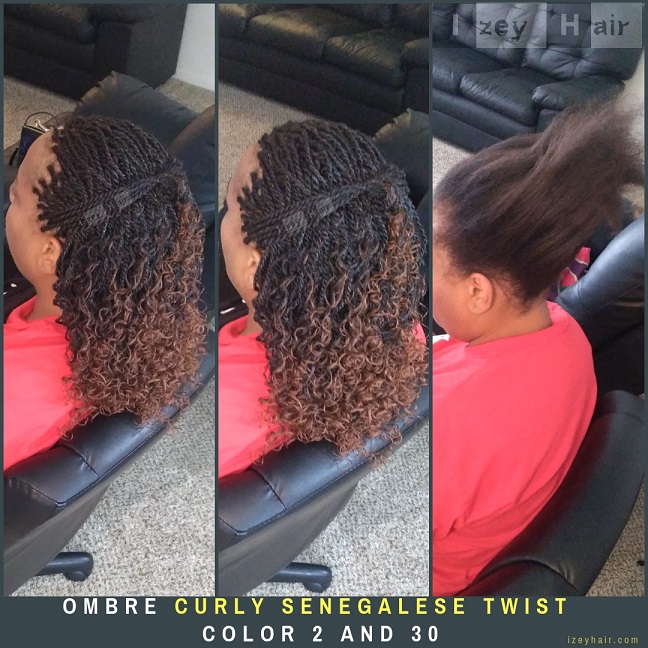 Ombre Curly Senegalese Twist. Color 2 and 30 - Izey Hair - Las Vegas, NV