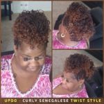 Updo - Curly Senegalese Twist Style - Color 1B and 30 - Izey Hair - Las Vegas, NV