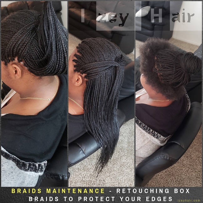 Braids Maintenance - Retouching Box Braids To Protect Your Edges