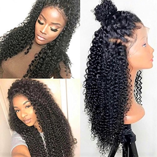Glueless Pre-Plucked Curly Brazilian Human Hair Lace Wig