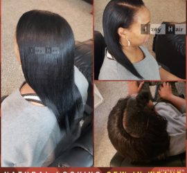Natural-looking Sew-in Weave With Straight Brazilian Hair - Izey Hair - Las Vegas, NV
