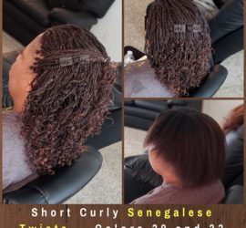 Short Curly Senegalese Twists - Colors 30 and 33