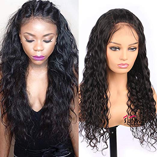 Sunwell Brazilian Water Wave Human Hair Lace Wig with Baby Hair
