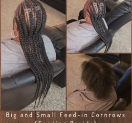 Big and Small Feed-in Cornrows (Feeding Braids) - Izey Hair - Las Vegas, NV