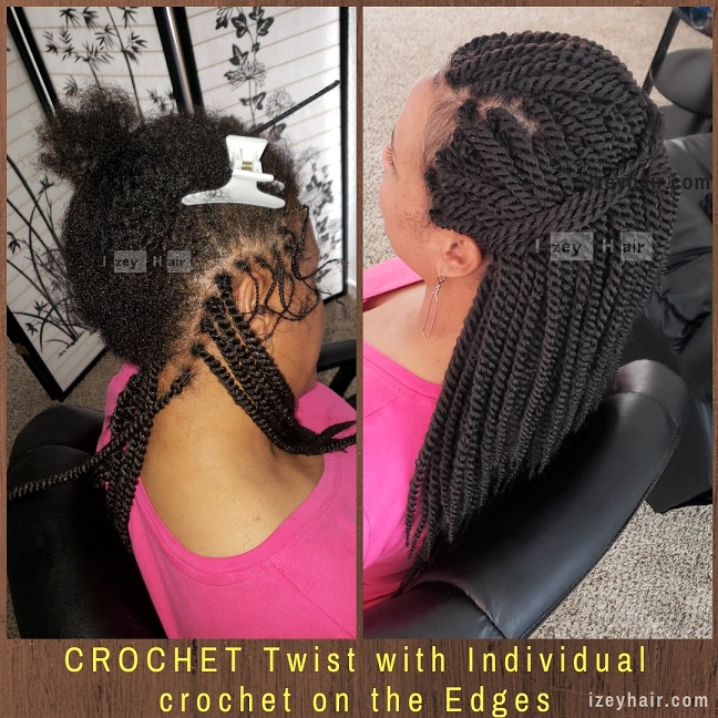 Crochet Twist with Individual crochet on the Edges (Zury Hair)