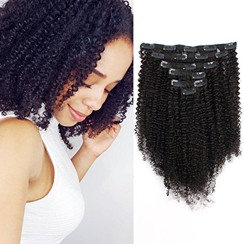 Grade 3C 4A Double Wefted Afro Kinky Curly Clip-in Hair Extensions by AmazingBeauty