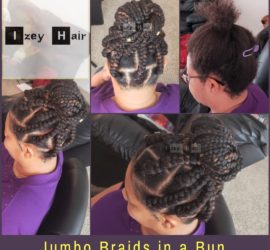Jumbo Braids in a Bun - Izey Hair - Las Vegas, NV