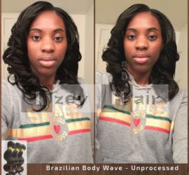 This is a natural-looking sew-in weave with unprocessed virgin human hair.