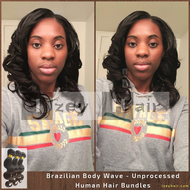 This is a natural-looking sew-in weave with unprocessed virgin human hair.