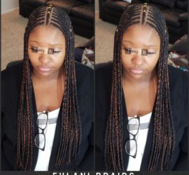 Fulani Braids with Gold Cuffs - Izey Hair - Las Vegas, NV
