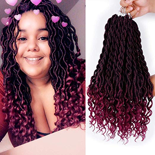 Crochet Ombre Faux Locs – Color 1B and Burgundy