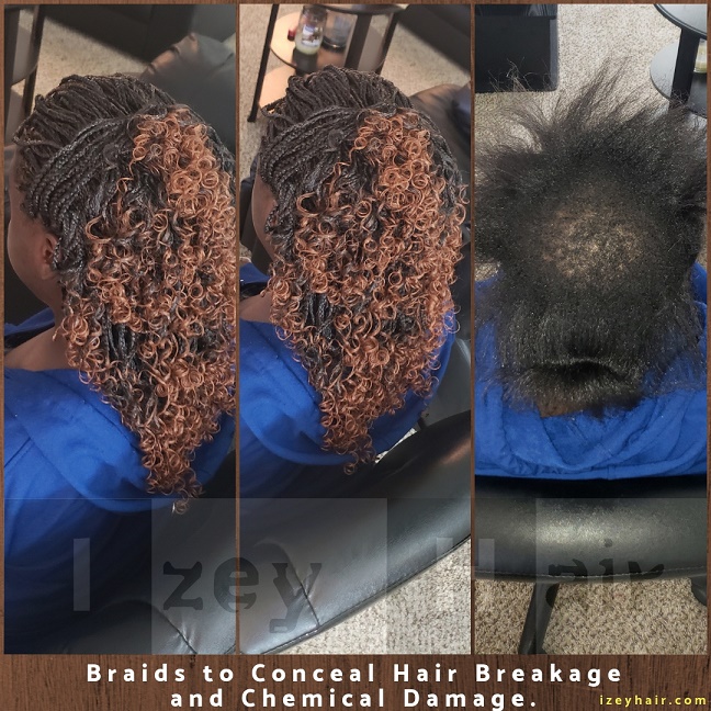 Braids to Conceal Hair Breakage and Chemical Damage - Las Vegas, NV