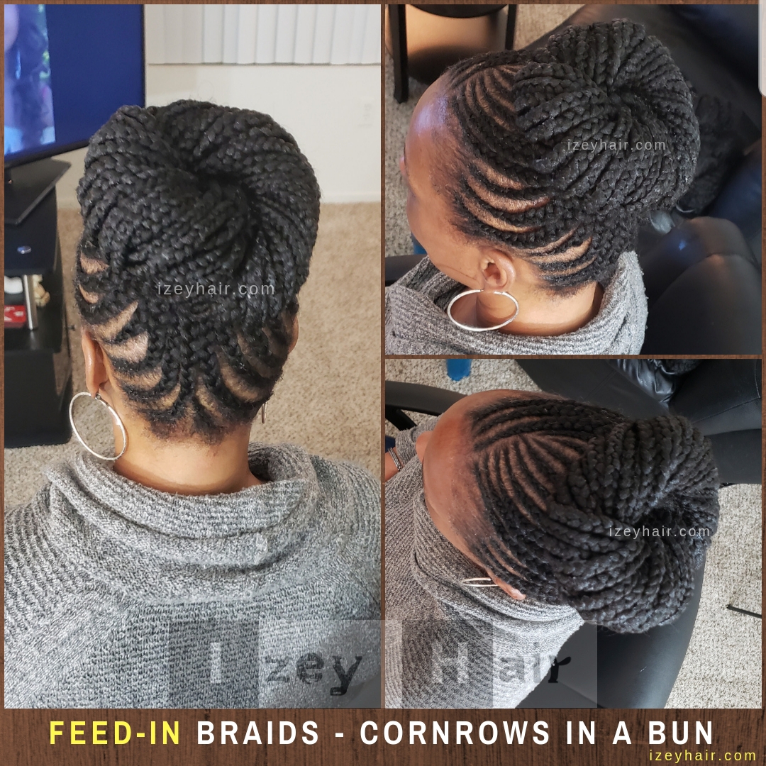 Feed-in Braids - Cornrows in a Bun