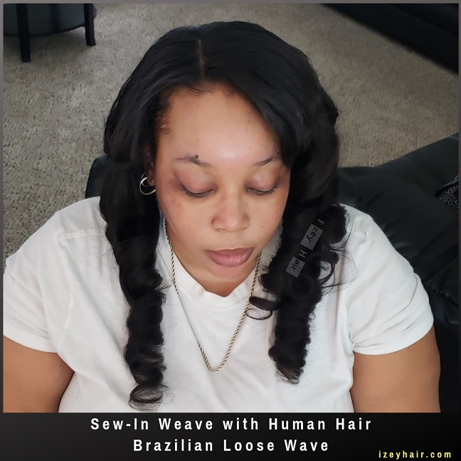 Sew-In Weave with Human Hair - Brazilian Loose Wave