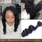 Sew-in Weave with Brazilian Loose Wave Hair Bundles - Izey Hair - Las Vegas, NV