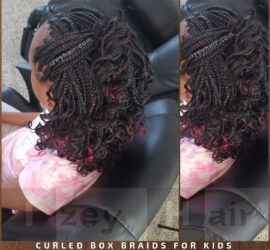 Braids for kids. Box Braids. Black and Burgundy