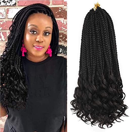 Color 1B -  Crochet Box Braids With Curly Ends