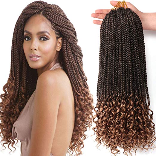Crochet Box Braids With Curly Ends - Color T27