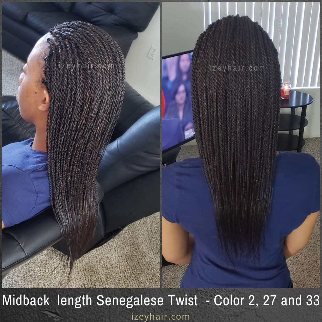 Midback length Senegalese Twist with Xpressions - Color 2 27 33