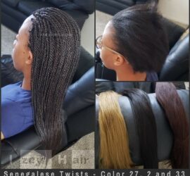 Braids with Color - Senegalese Twists (Color 2, 27 and 33)