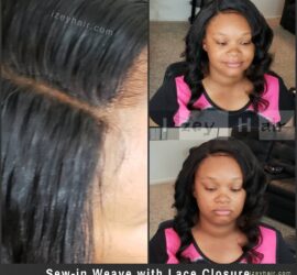 Sew-in Weave with Lace Closure. Plus how to attach a lace closure without glue.