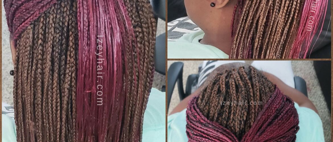 Color 30 and Burgundy Individual Box Braids