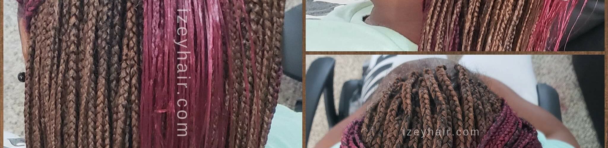 Color 30 and Burgundy Individual Box Braids