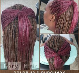 Color 30 and Burgundy Individual Box Braids