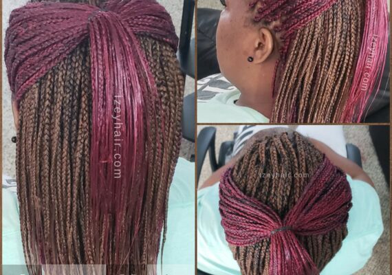 Color 30 and Burgundy Individual Box Braids