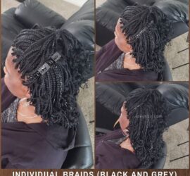 Individual Braids - Box Braids - Black and Grey