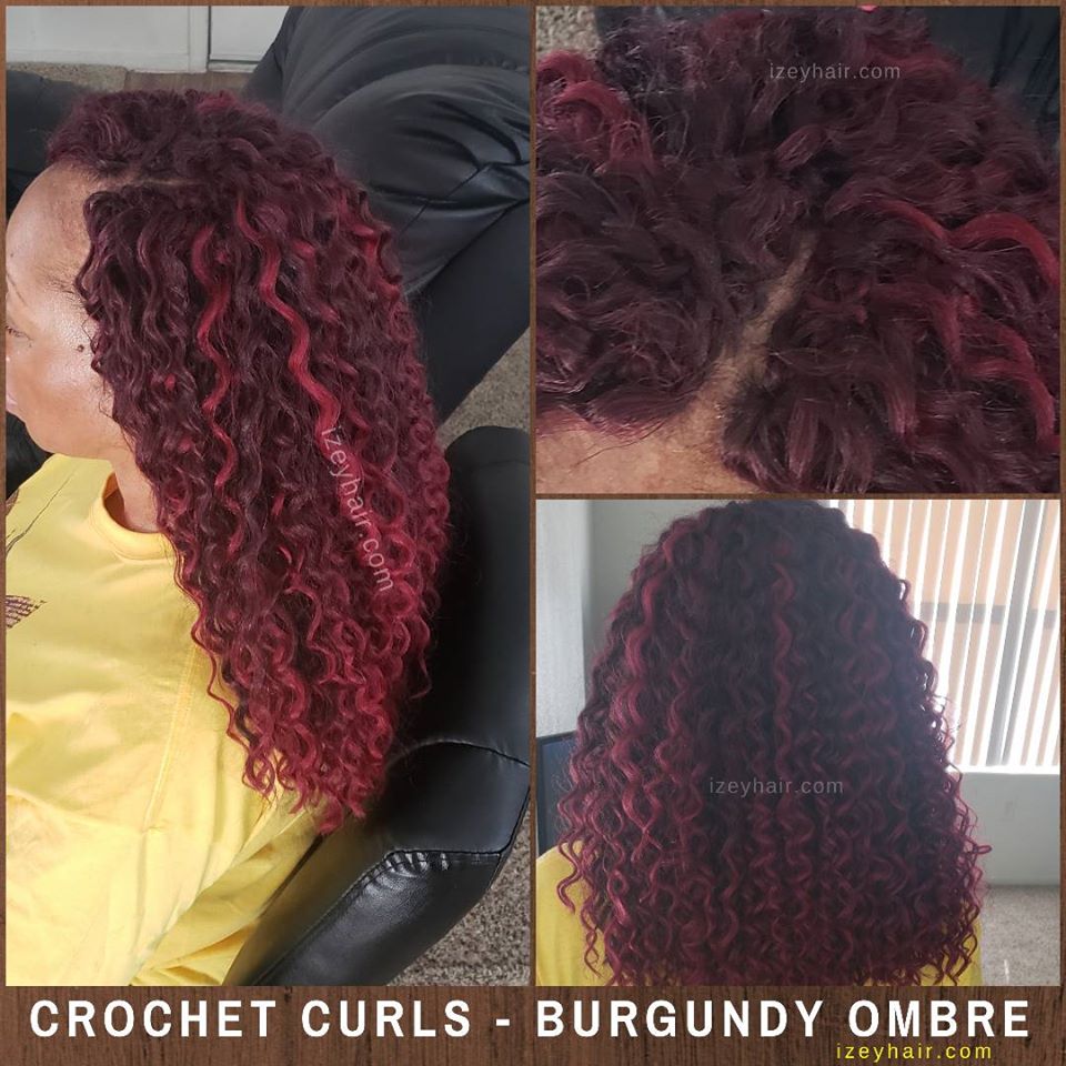 Burgundy Crochet Hair - Crochet Braids