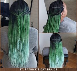 St. Patrick's Day Ombre Crochet Braids – Green Braids - Individual Box Braids