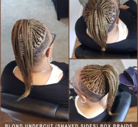 Blond Undercut (Shaved Sides) Box Braids