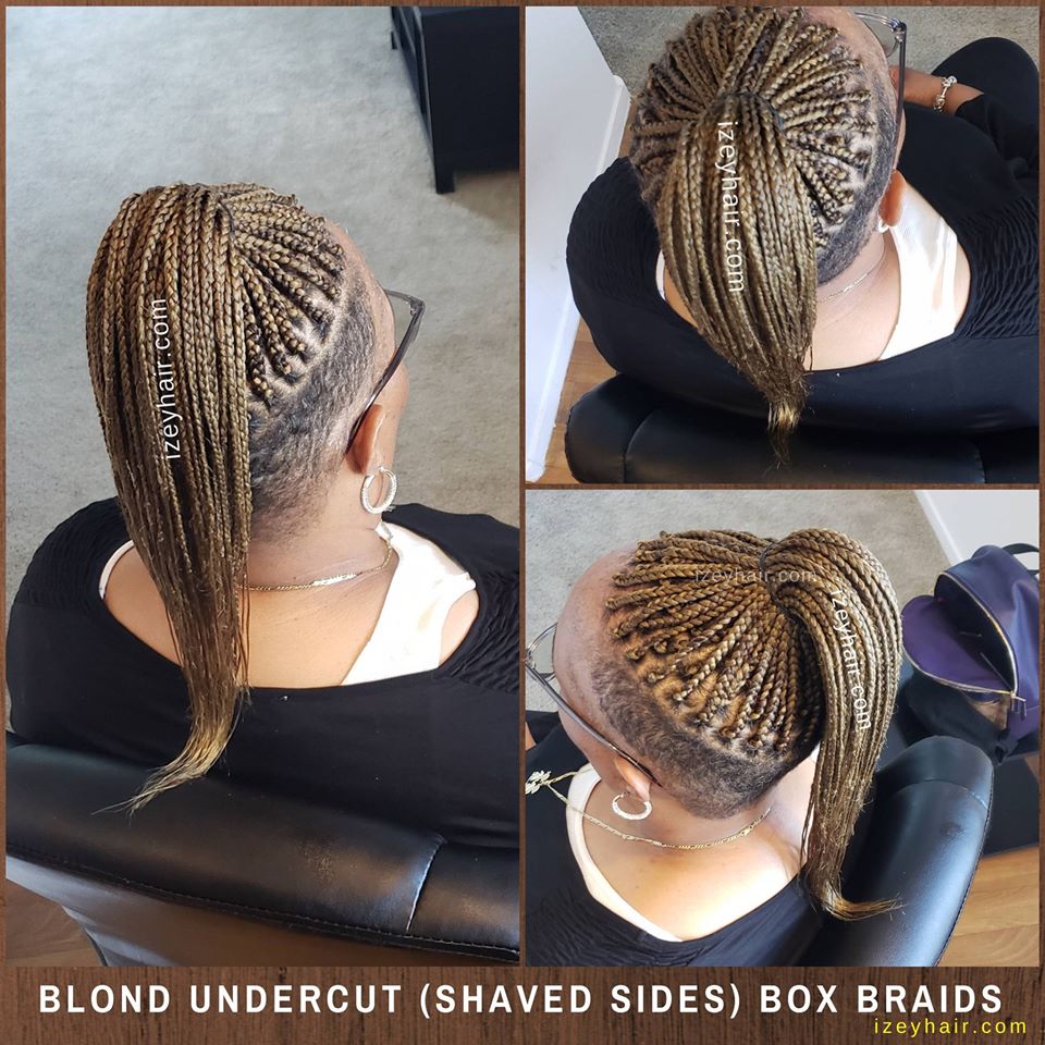 Blond Undercut (Shaved Sides) Box Braids