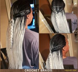 Black and White Ombre Crochet Braids. Crochet Senegalese Twist