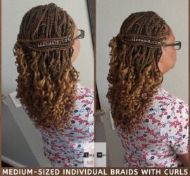 Medium-Sized Individual Box Braids With Curls - Color 27 Blond