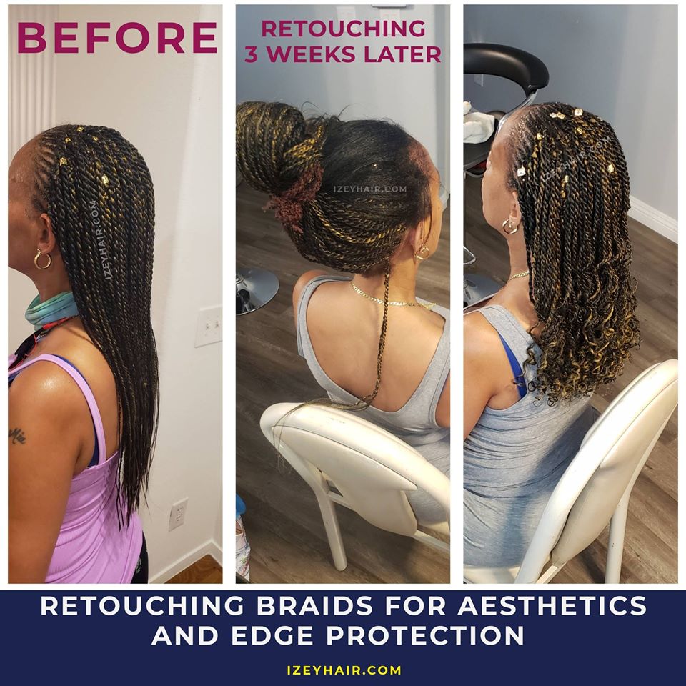 Retouching Braids For Aesthetics and Edge Protection