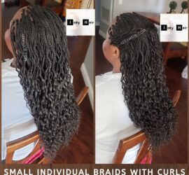 Small Individual Braids With Curls