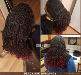 Black & Burgundy Senegalese Twists