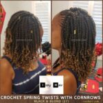 Crochet Braids - Spring Twists with Cornrows. 1B 27 (Las Vegas Braider)